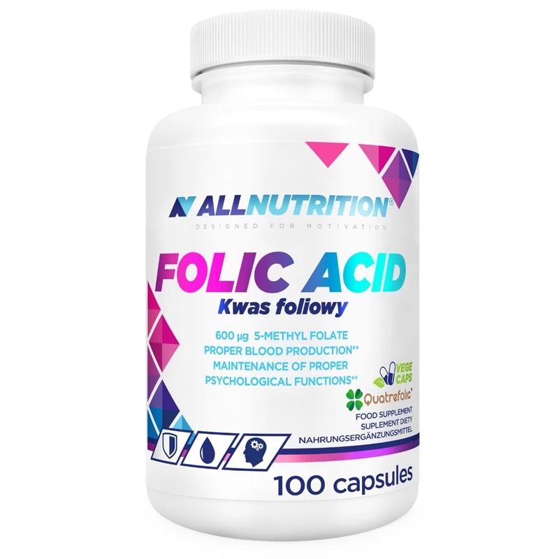 Folic Acid 100 caps.  AllNutrition