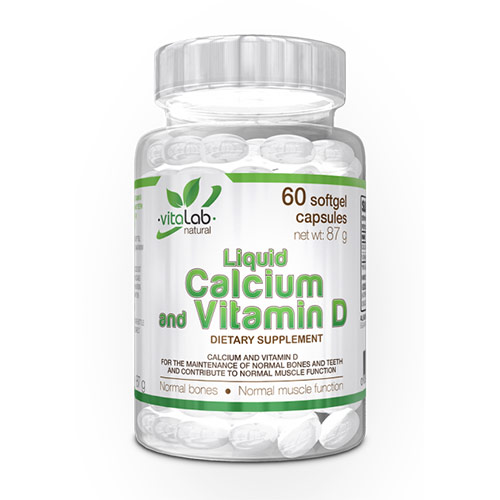 Liquid Calcium+vit.D3 60 softgels - VitaLab