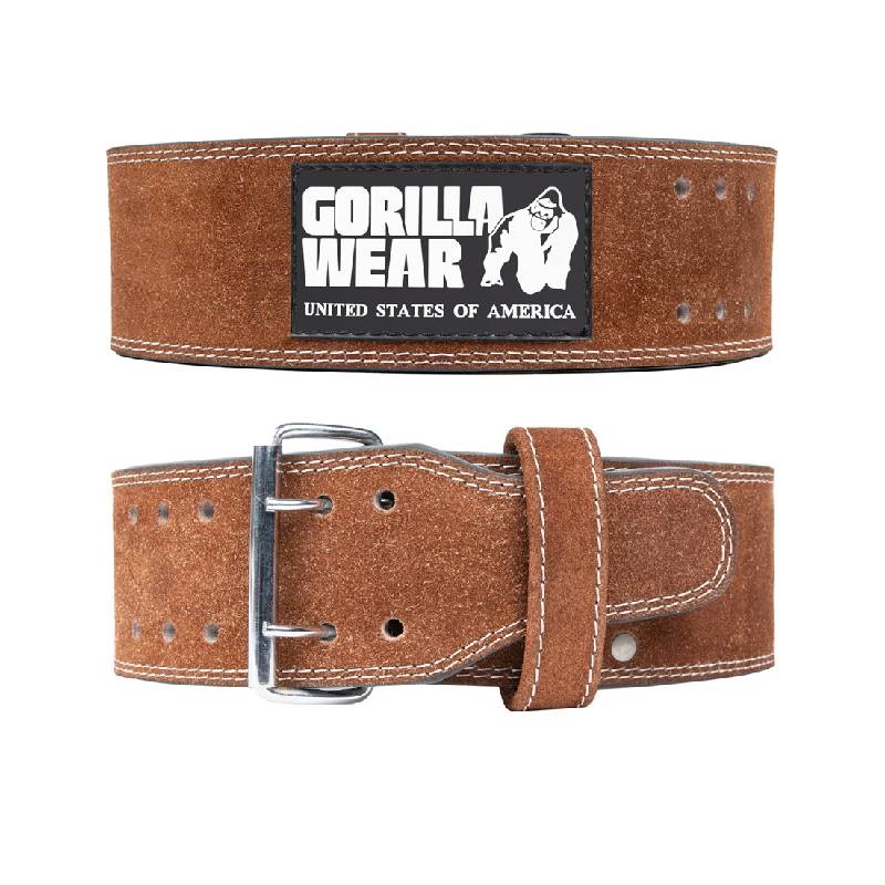 Трибойски кожен колан 4 Inch Leather Lifting Belt – Brown - Gorilla Wear