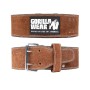 Трибойски кожен колан 4 Inch Leather Lifting Belt – Brown - Gorilla Wear