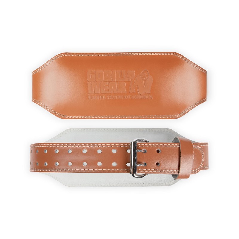 Колан от естествена кожа 6 Inch Padded Leather Lifting Belt – Brown - Gorilla Wear