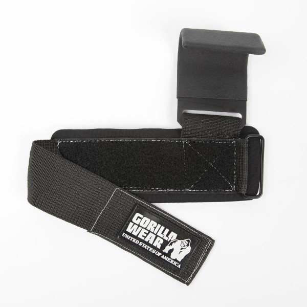 Стоманени куки с накитник Weight Lifting Hooks - Black/White - Gorilla Wear 