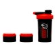 Шейкър с кутии за хапчета и пудри Shaker 2 GO – Black/Red - Gorilla Wear