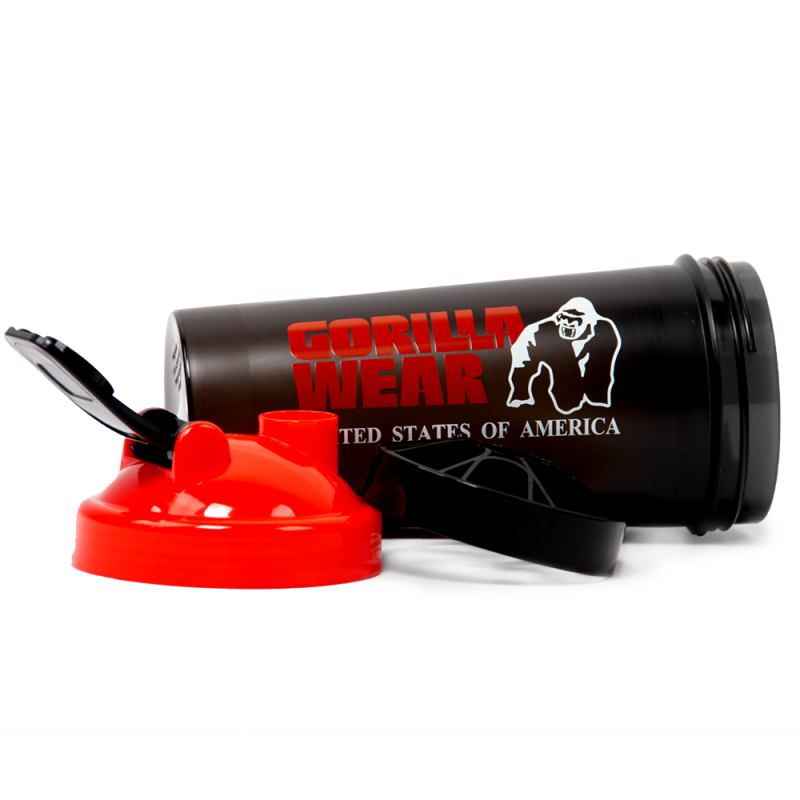 Шейкър с обем 1 л. Shaker XXL – Black/Red - Gorilla Wear