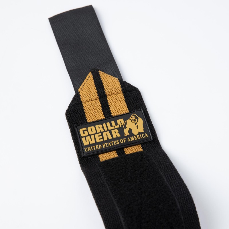 Ластични бинтове за китки Wrist Wraps PRO – Black/Gold - Gorilla Wear