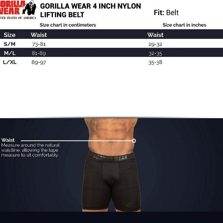 Колан с велкро закопчаване 4 Inch Nylon Belt – Black/Gray - Gorilla Wear