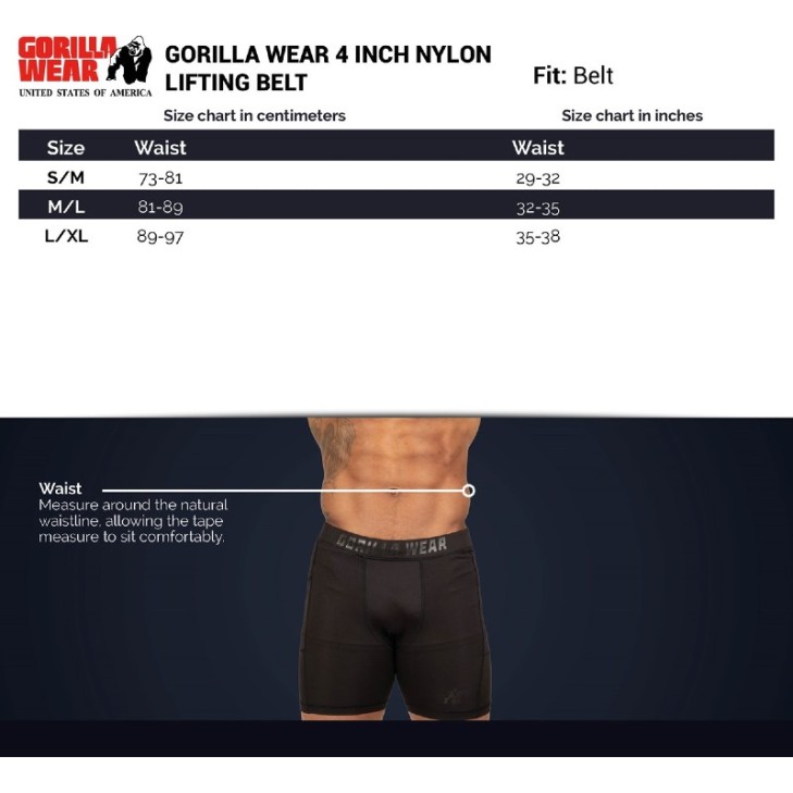 Колан с велкро закопчаване 4 Inch Nylon Belt – Black/Gray - Gorilla Wear