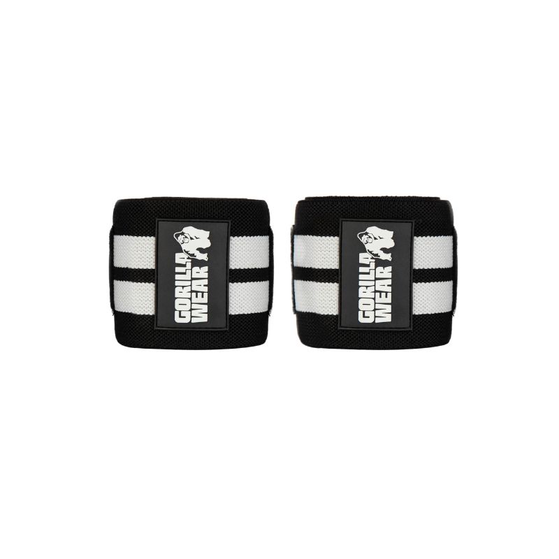 Ластични бинтове за лакти Elbow Wraps – Black/White - Gorilla Wear