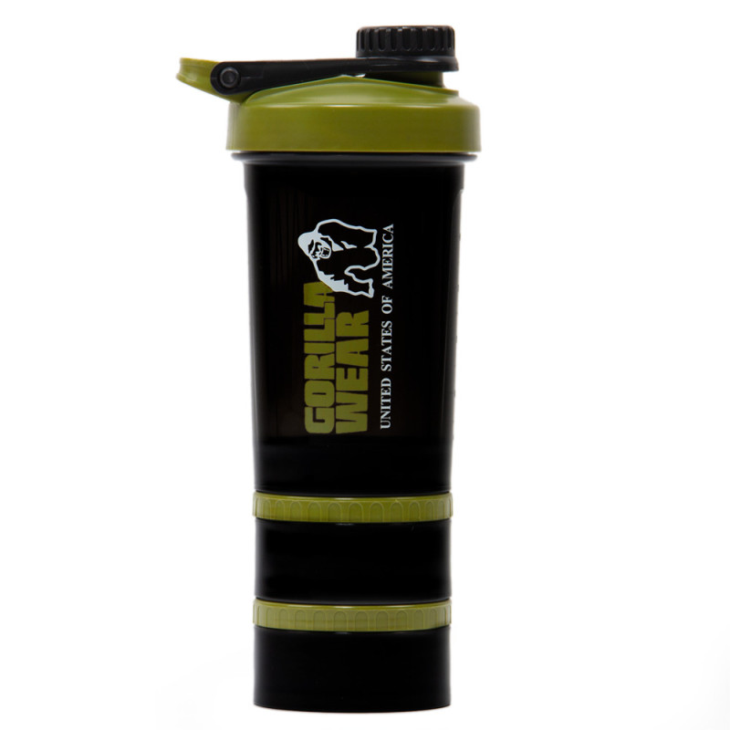 Шейкър с кутии за хапчета и пудри Shaker 2 GO – Black/Army Green - Gorilla Wear
