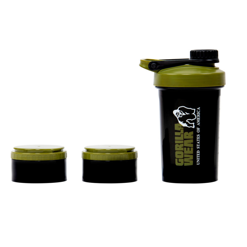 Шейкър с кутии за хапчета и пудри Shaker 2 GO – Black/Army Green - Gorilla Wear