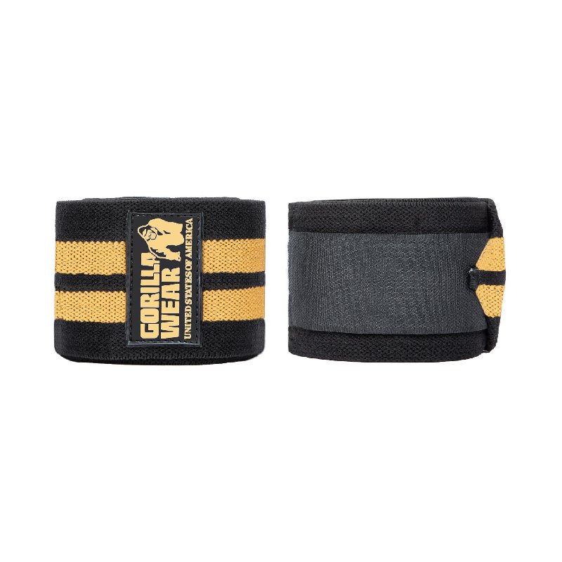 Ластични бинтове за крака Knee Wraps – Black/Gold – 200 cm - Gorilla Wear