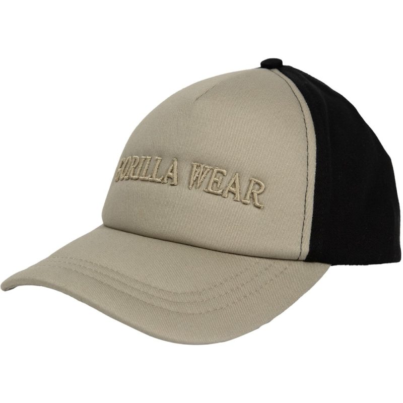 Дамска шапка за конска опашка Sharon Ponytail Cap – Beige/Black - Gorilla Wear