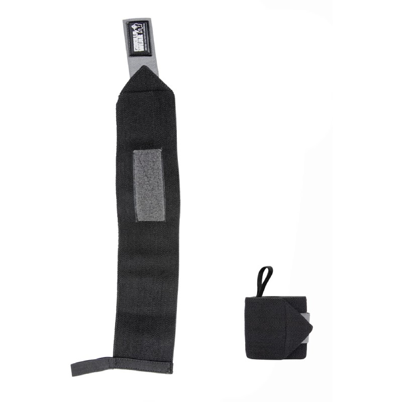 Ластични бинтове за китки Wrist Wraps BASIC – Black/Gray - Gorilla Wear