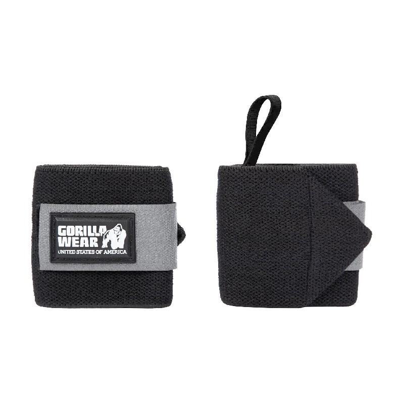 Ластични бинтове за китки Wrist Wraps BASIC – Black/Gray - Gorilla Wear