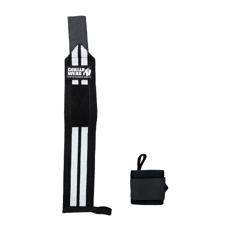 Ластични бинтове за китки Wrist Wraps PRO – Black/White - Gorilla Wear
