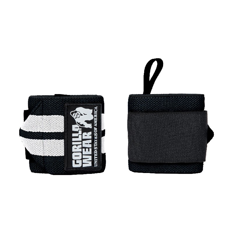 Ластични бинтове за китки Wrist Wraps PRO – Black/White - Gorilla Wear