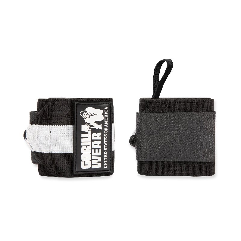 Ластични бинтове за китки Wrist Wraps Ultra – Black/White - Gorilla Wear