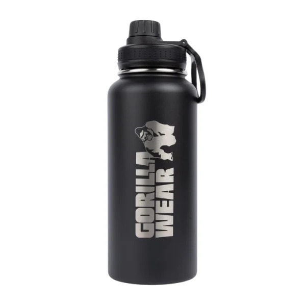 Термос от неръждаема стомана Insulated Stainless Steel Water Bottle 1000ML – Black - Gorilla Wear