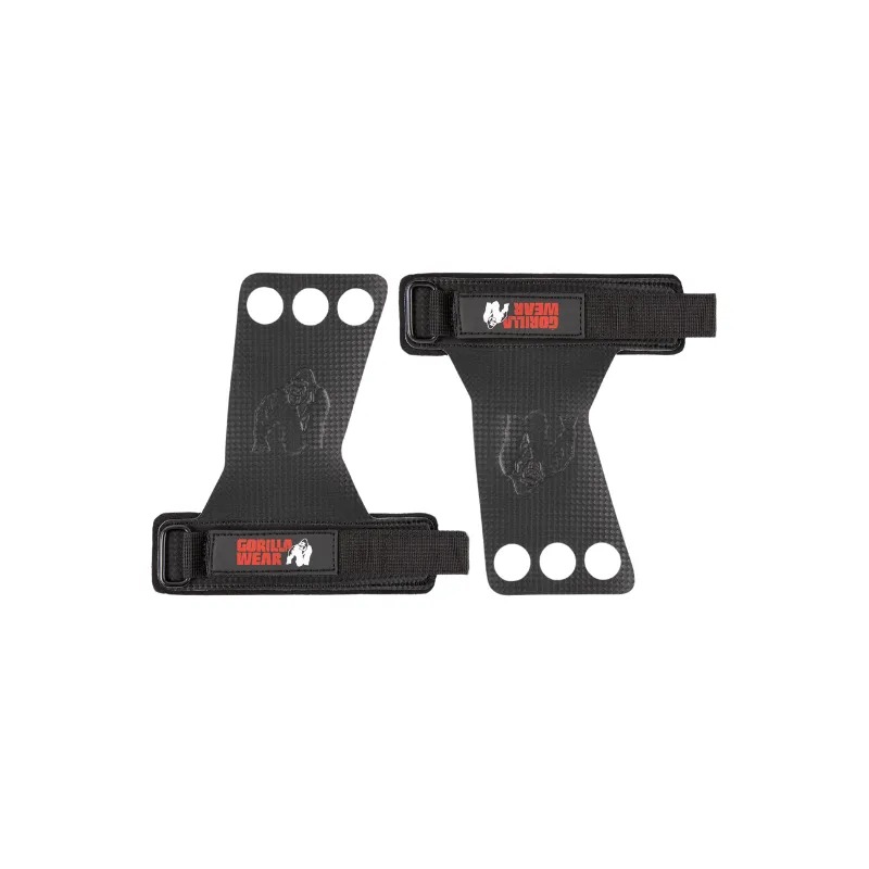 Накитници с карбонова подложка с 3 отвора Carbon Lifting Grips - Gorilla Wear