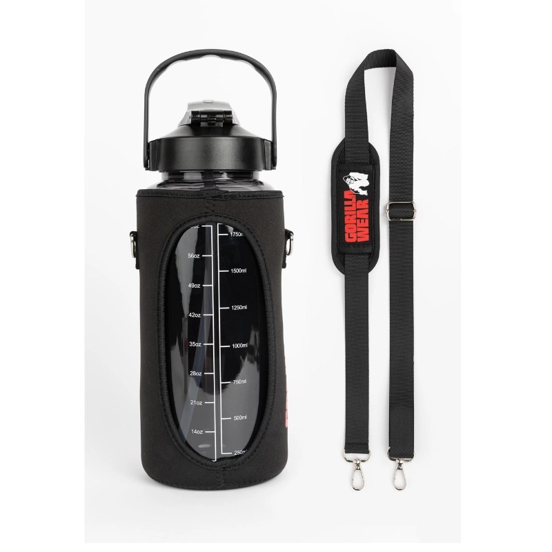 Туба за вода с протектор 2L Water Bottle With Sleeve – Black - Gorilla Wear