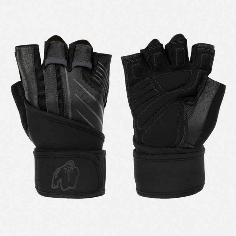 Кожени ръкавици за фитнес Dallas Wrist Wraps Gloves 2.0 – Black/Gray - Gorilla Wear