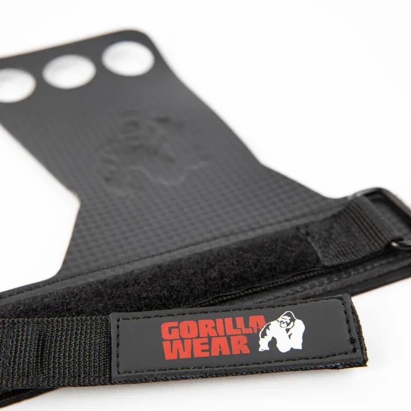 Накитници с карбонова подложка с 3 отвора Carbon Lifting Grips - Gorilla Wear