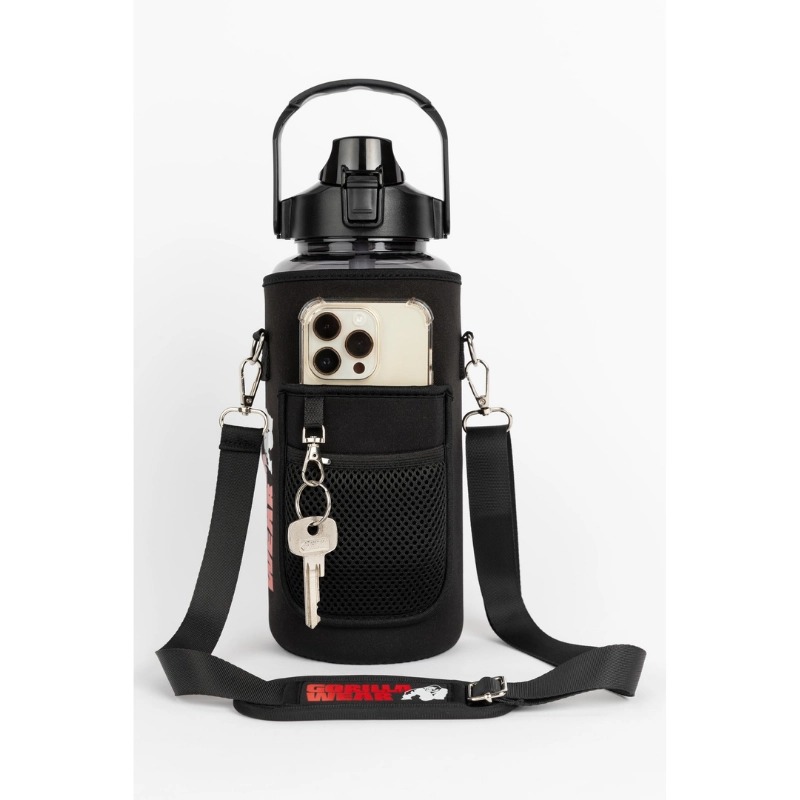Туба за вода с протектор 2L Water Bottle With Sleeve – Black - Gorilla Wear