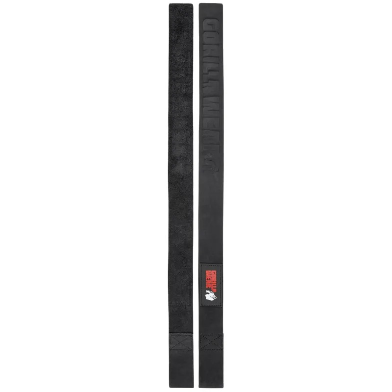 Фитили 100% кожа Leather Lifting Straps – Black - Gorilla Wear