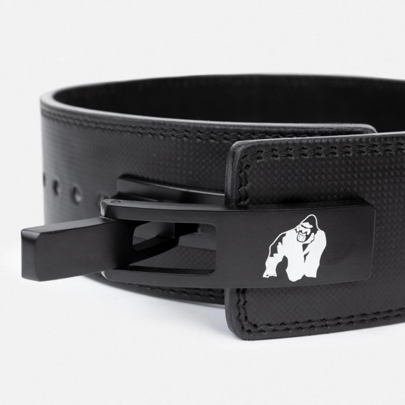 Трибойски кожен колан с карбоново покритие 4 Inch Carbon Leather Lever Belt – Black - Gorilla Wear
