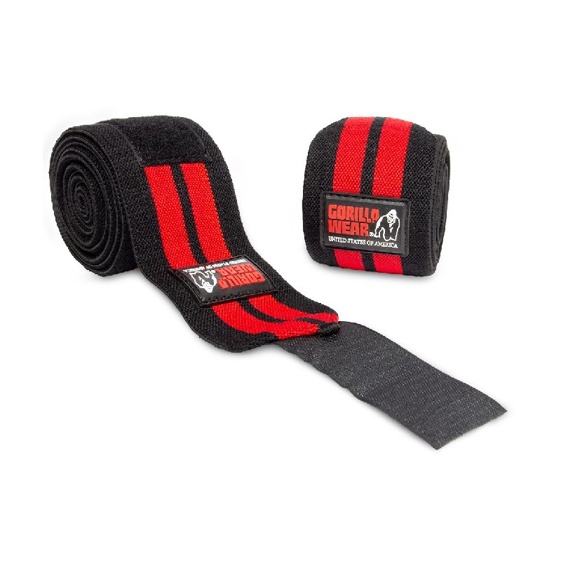 Ластични бинтове за крака Knee Wraps – Black/Red – 250 cm - Gorilla Wear