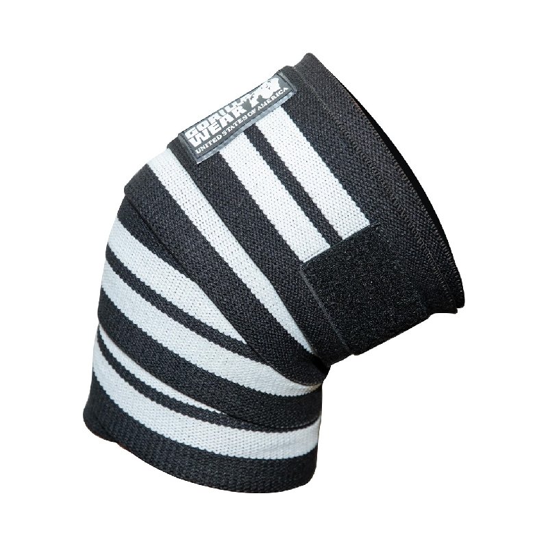 Ластични бинтове за крака Knee Wraps – Black/White – 250 cm - Gorilla Wear