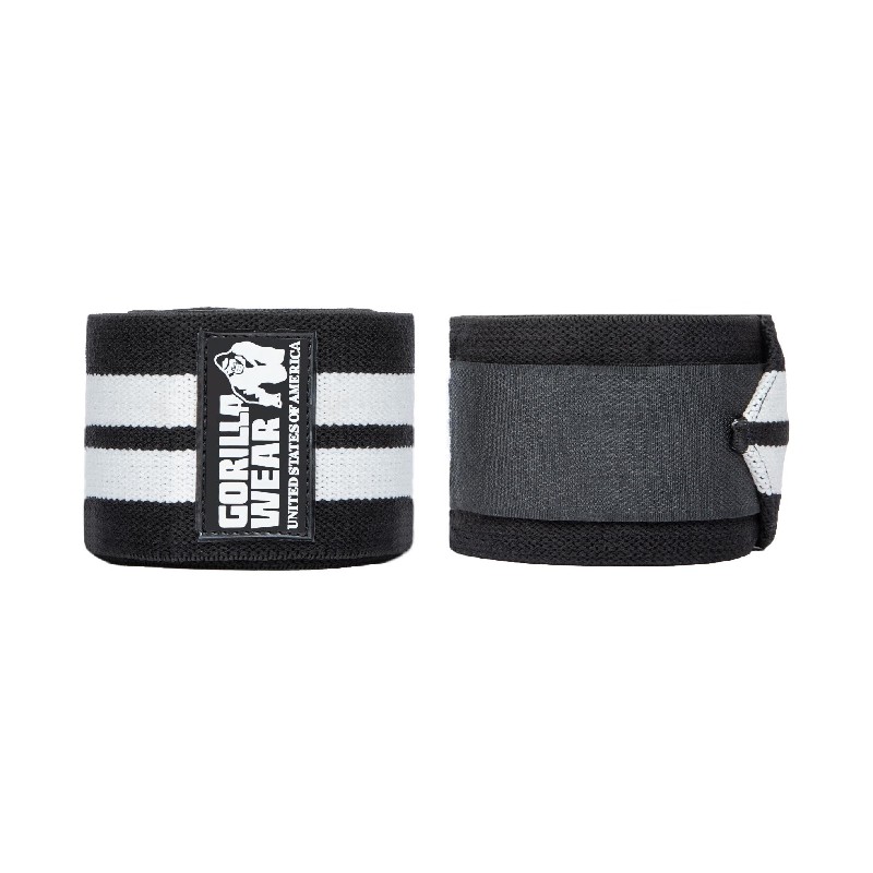 Ластични бинтове за крака Knee Wraps – Black/White – 250 cm - Gorilla Wear