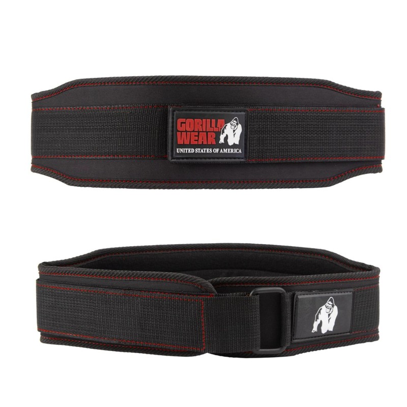 Дамски колан 4 Inch Women’s Lifting Belt – Black/Red Stitched - Gorilla Wear